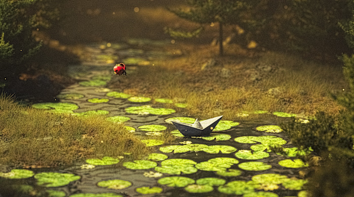 A 3D environment created in Blender.