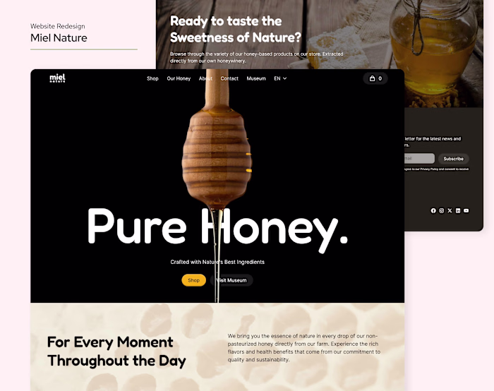 Miel Nature website redesign