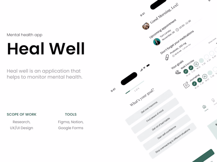 Heal Well Mobile App UX/UI Case Study