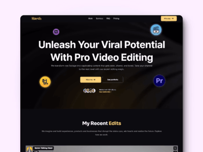 Video Editors Portfolio Site