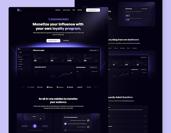 Pretiz - Landing Page Design