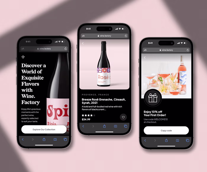 Website and Mobile Design for an Online Wine Shop