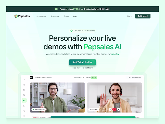 PepsalesAI: Framer Interactive Abstract Landing Page