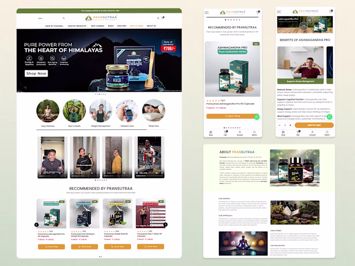 Pransutraa Health and Wellness Ecommerce