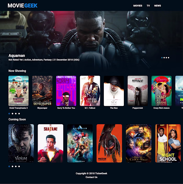 Movie Geek – Movie Ticketing Aggregator Website