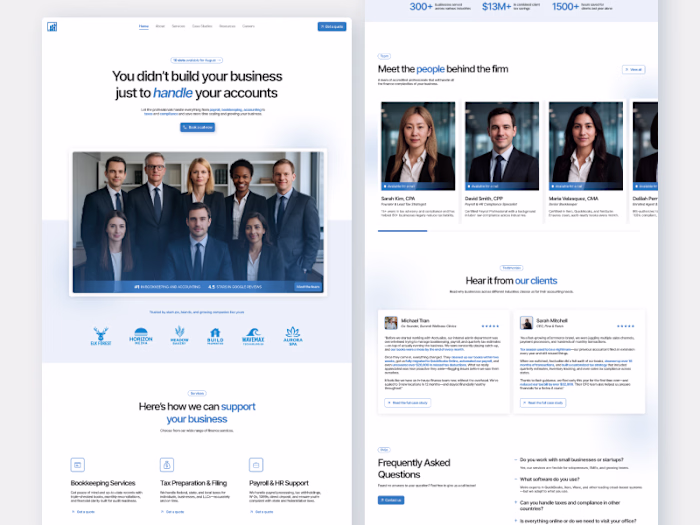 Modern Accounting Bookkeeping Firm Website