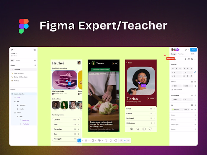 Figma Teacher for beginners and advanced users