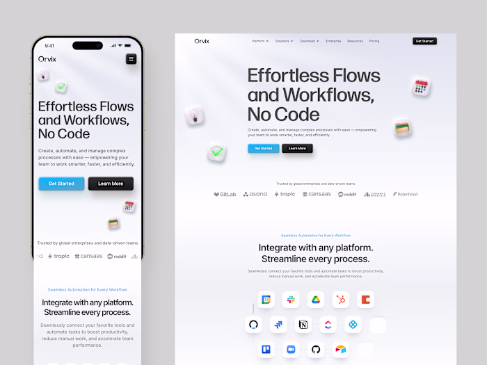 Orvix - Productivity Responsive Landing Page