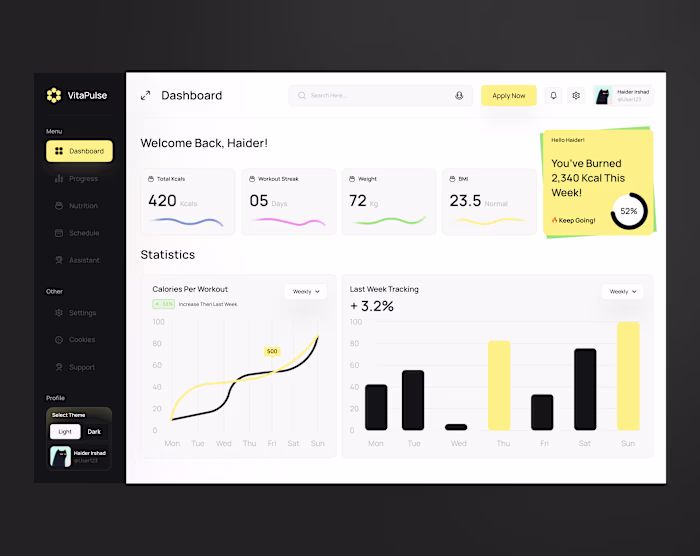 VitaPulse Nutrition Dashboard