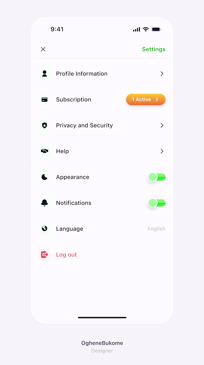 Settings, Privacy & Security Excerpts showcasing the design ...