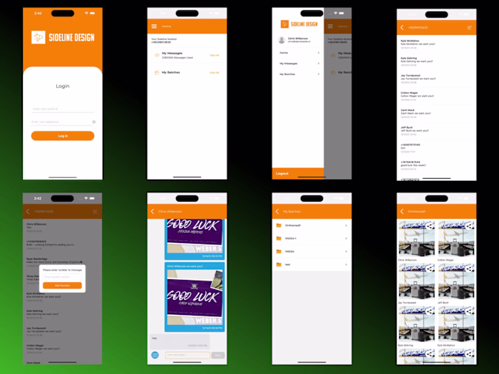 💬 Sideline Design App - iMessage Feature