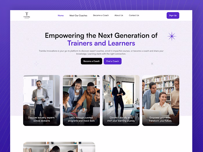 Trainika Education Platform UI Design