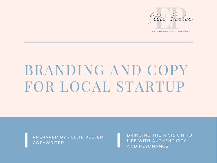 Branding and Copy for Local Startup