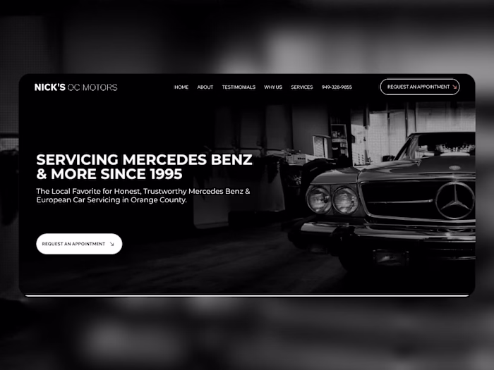 Nicks OC Motors - WebsiteDesign & Copy