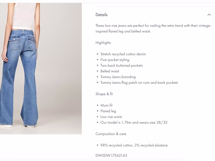 Tommy Hilfiger Product Descriptions