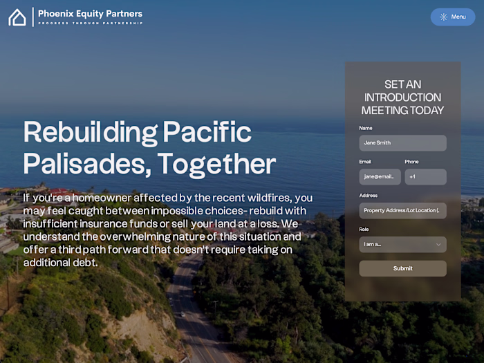 Phoenix Equity Partners Website Design