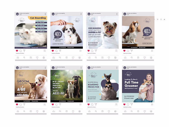 Social media posts for pet