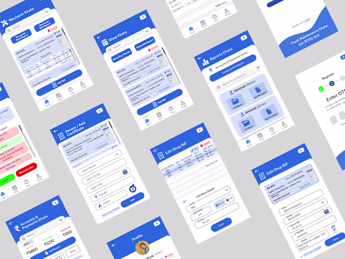 Truck Maintenance Khata: UI Freelance