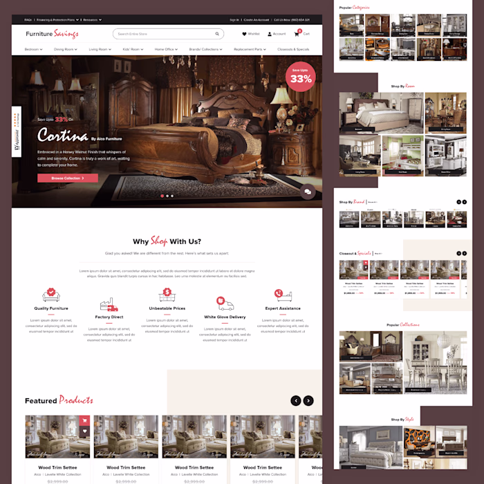 E-commerce Site Design for Furniture Savings