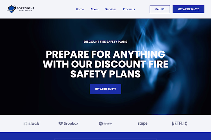 Website for Fire Safety Planning Company