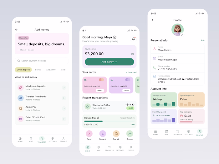 Fintech app design. 

How will