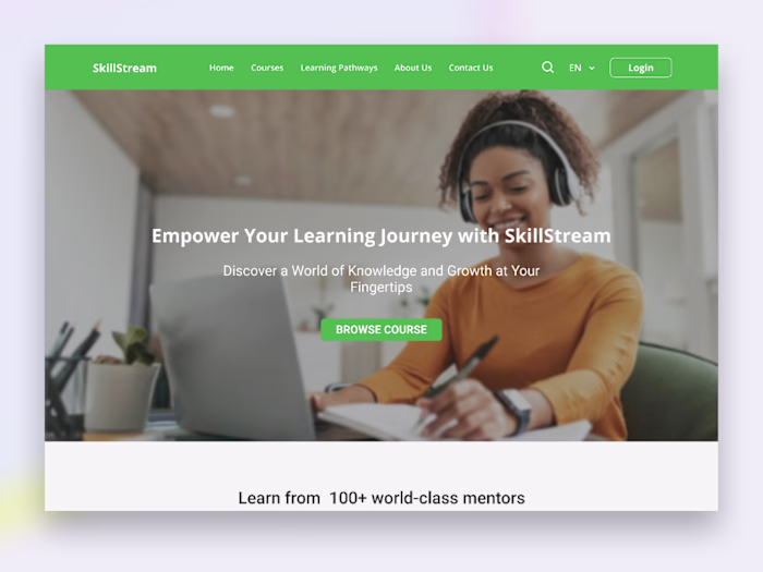 Skillstream E- Learning Website UI/UX Redesign