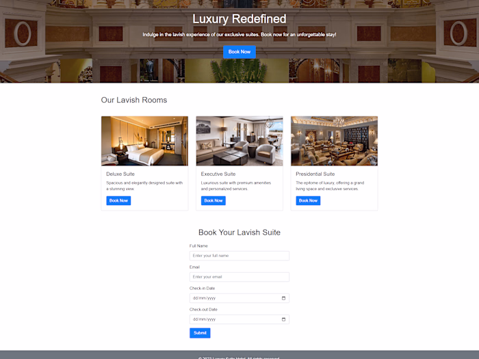 Booking Landing Page