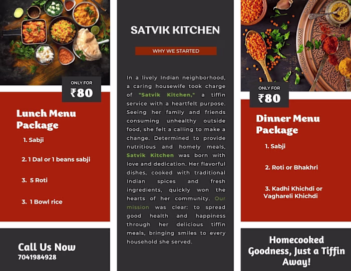 Menu Design for Satvik Kitchen – Simple, Clean & User-Friendly