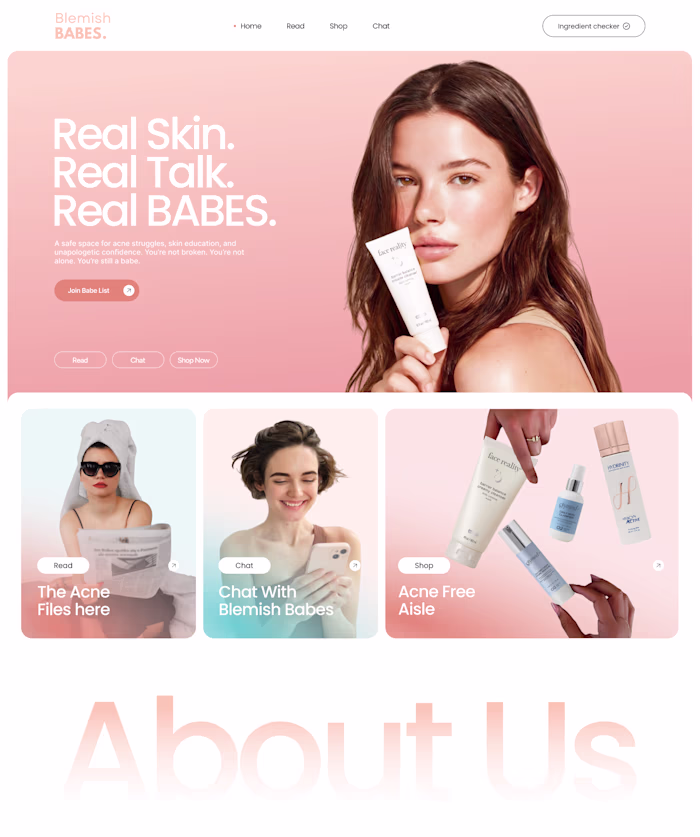 Clean Skin, Clean Code: Skincare Site on Webflow