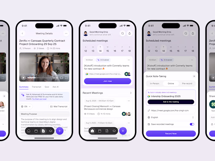 AI Note-Taking Mobile App Design