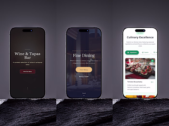 Restaurant & Bar Landing Pages | Digital Design Collection