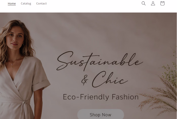 I designed a modern, sustainable fashion e-commerce website ...