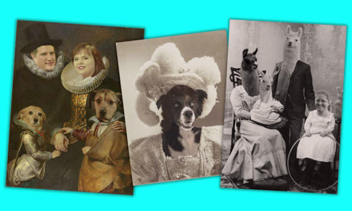 I will photoshop a vintage portrait of your family and pets!