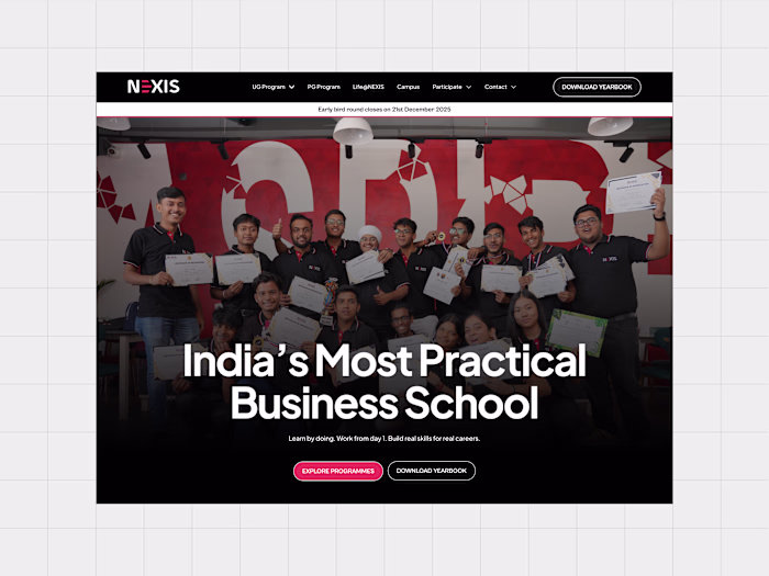 Website for Nexis School of Business