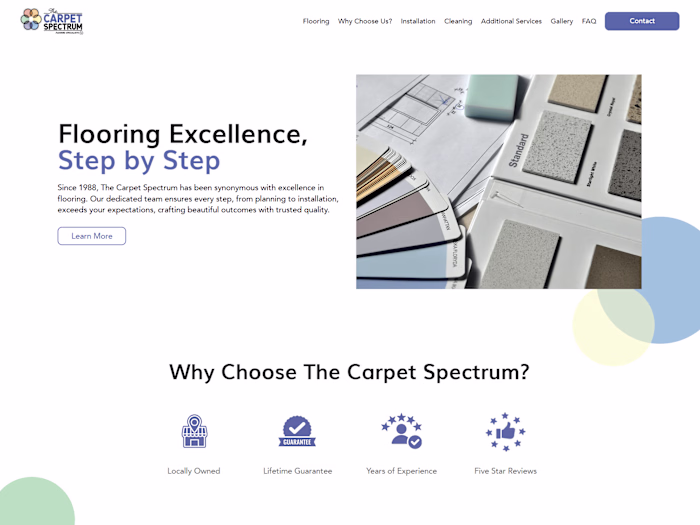 Carpet Spectrum Website Design and Development with Wix Studio