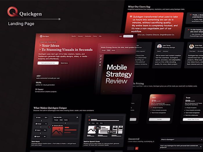 Landing Page for a Gen-AI Platform