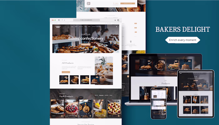 Web designing of a bakery