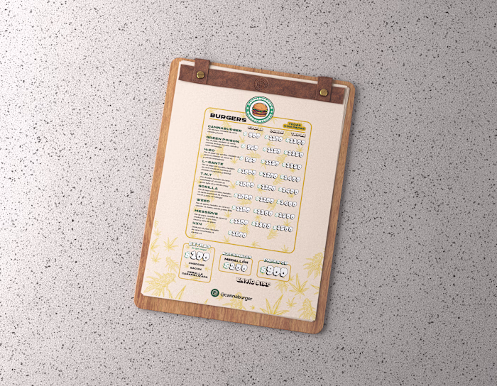 Cannaburger's Menu