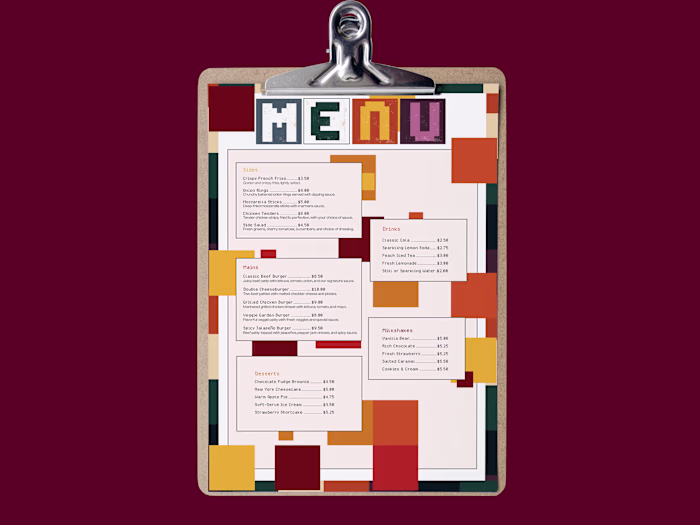 Retro Diner Menu Design