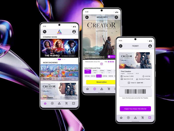 Trio Cinema Ticketing App ✧Figma✧