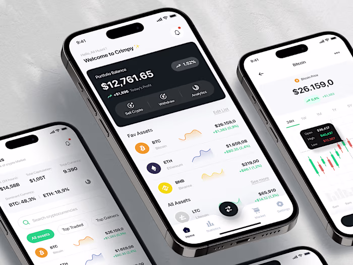 Crypto Wallet App UI UX Design