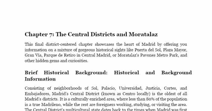 Madrid Travel Guidebook Chapter