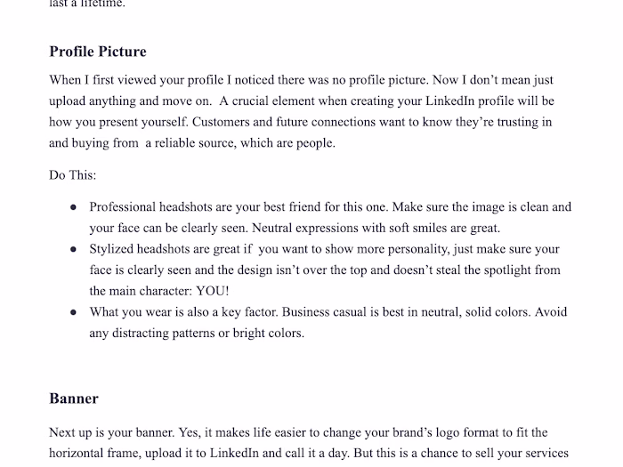 LinkedIn Profile Optimization for Gina Vanderham