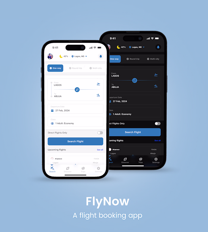 A flight booking app