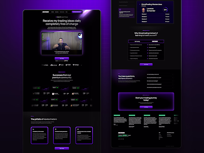 VinceTrading Website: Framer Development