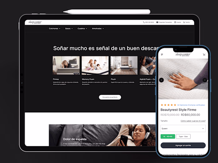 Sleep Center eCommerce experience