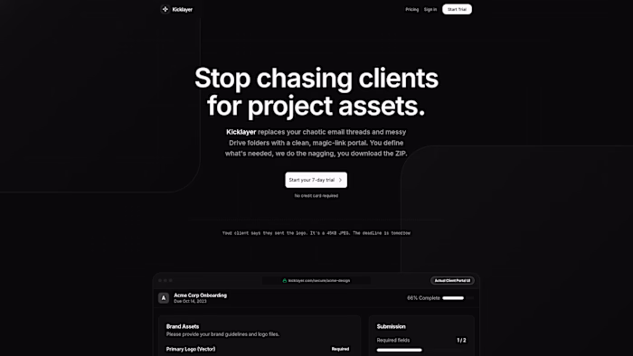 Client onboarding and asset collection