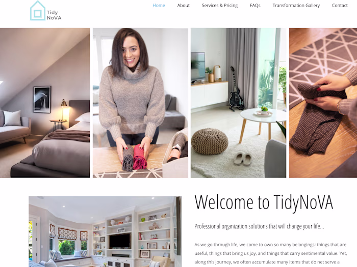 Web copy for a small home-organization business