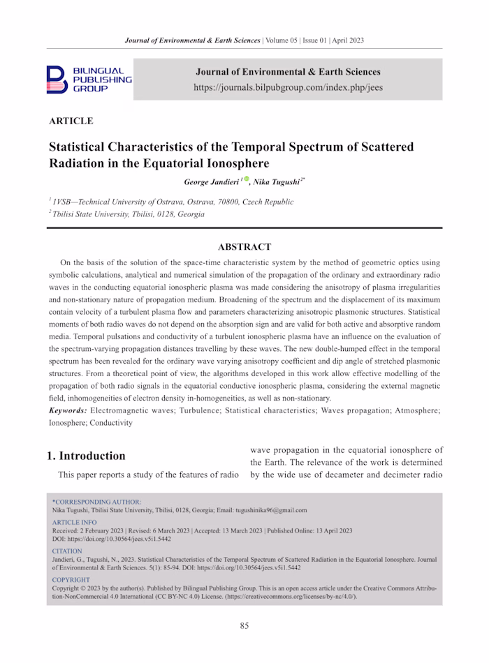 Statistical Characteristics of the Temporal Spectrum of Scatter…