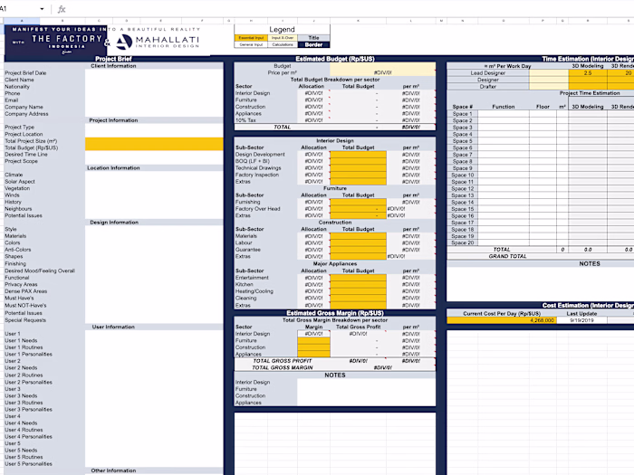Interior Design | Project datasheet